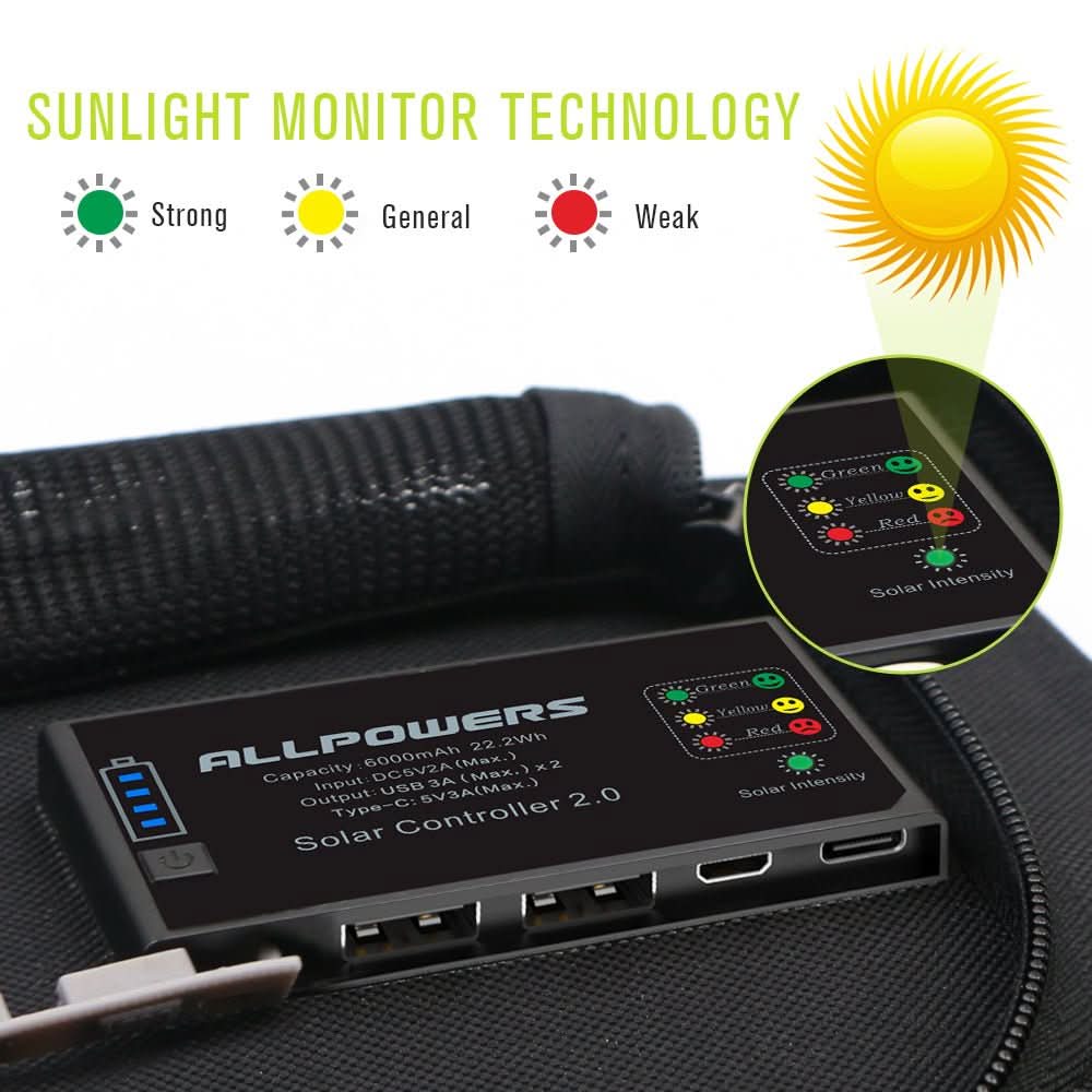 ALLPOWERS SP002 Solar Panel Built - in 10000mAh Battery 5V 21W