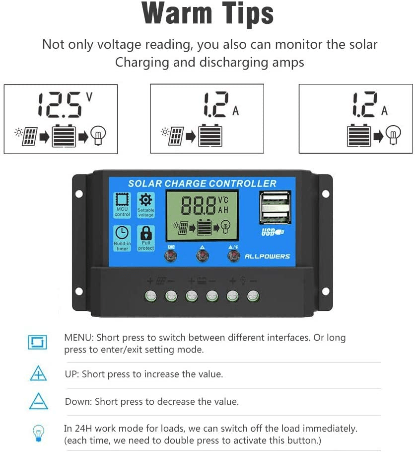 ALLPOWERS 20A Solar Charger Controller
